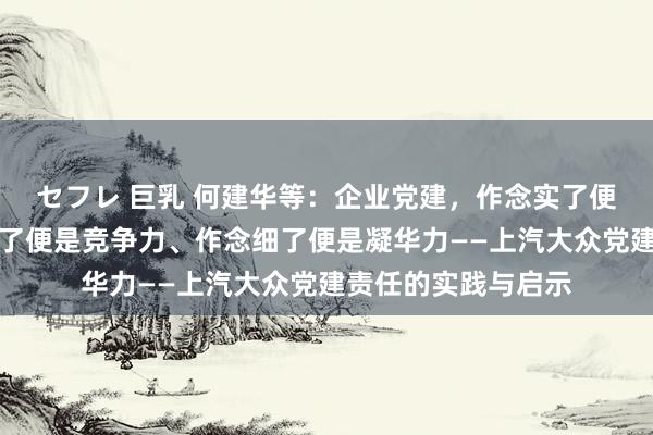 セフレ 巨乳 何建华等：企业党建，作念实了便是分娩力、作念强了便是竞争力、作念细了便是凝华力——上汽大众党建责任的实践与启示