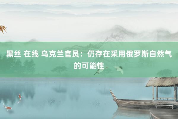 黑丝 在线 乌克兰官员：仍存在采用俄罗斯自然气的可能性