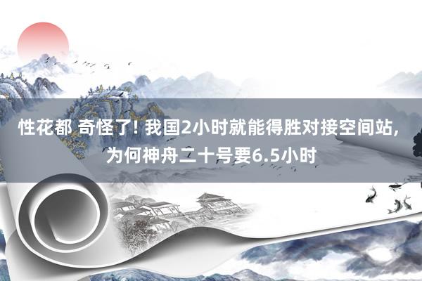 性花都 奇怪了! 我国2小时就能得胜对接空间站， 为何神舟二十号要6.5小时